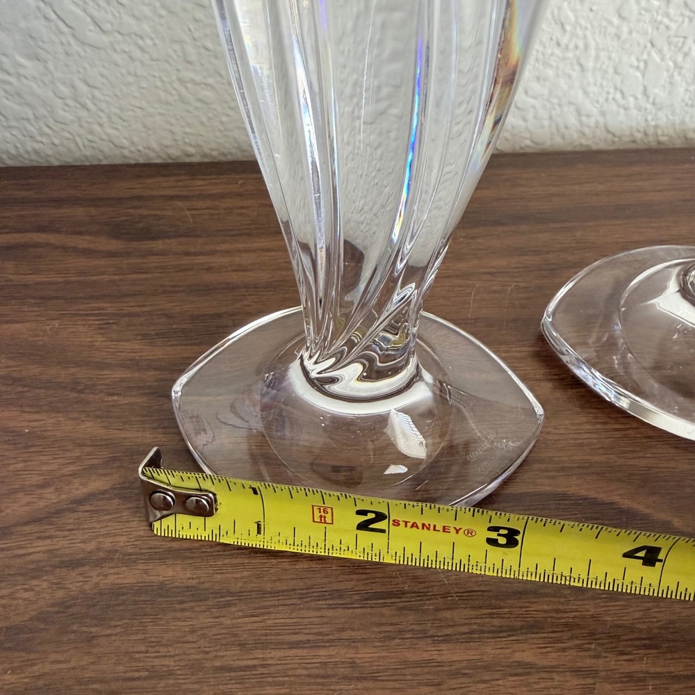 Marquis By Waterford Crystal Palma Pair of 2 Candleholders Candlesticks 7" Tall - Picture 5 of 9